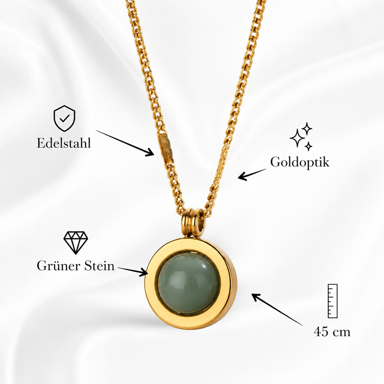 Jadeglanz Kette