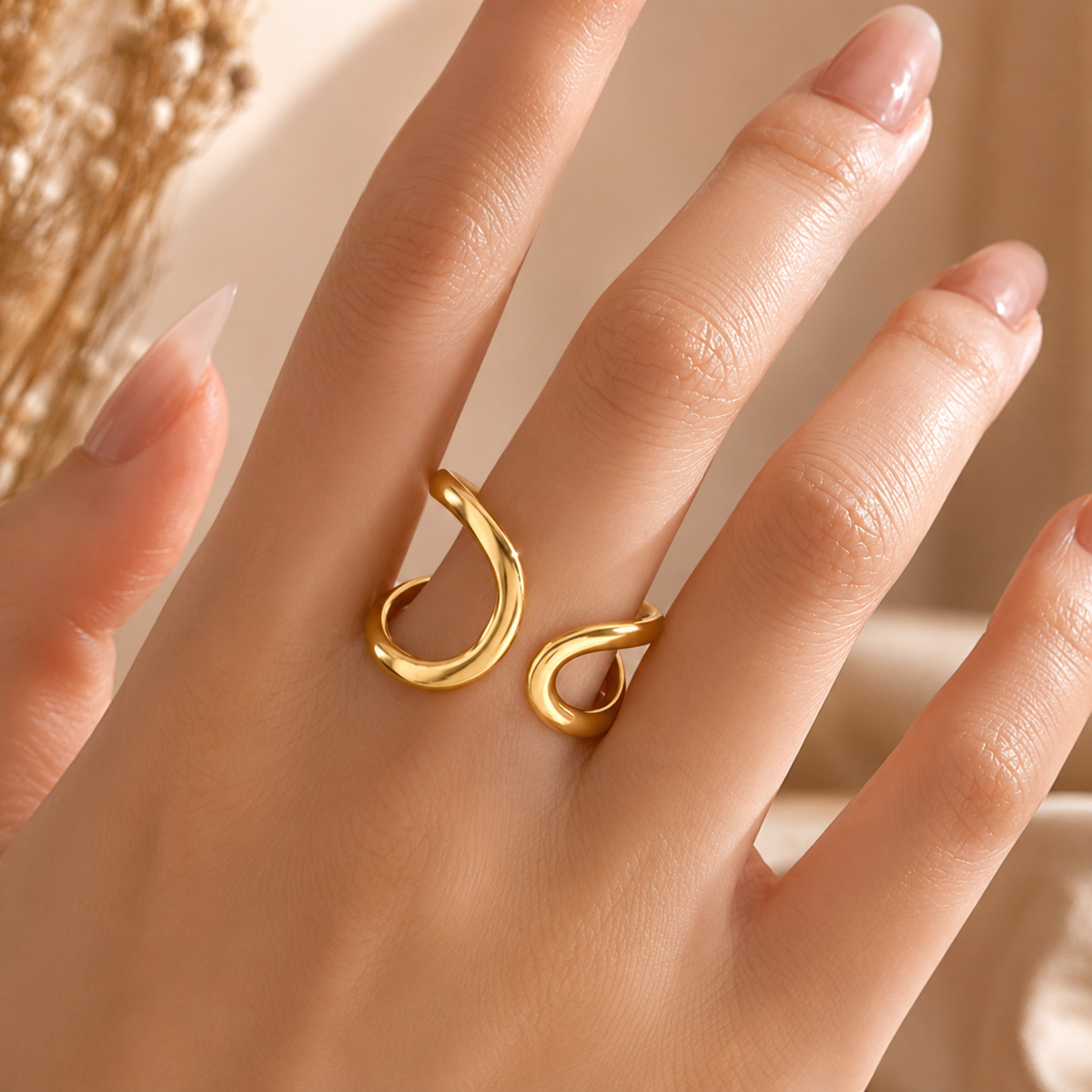 Golden Wave Ring