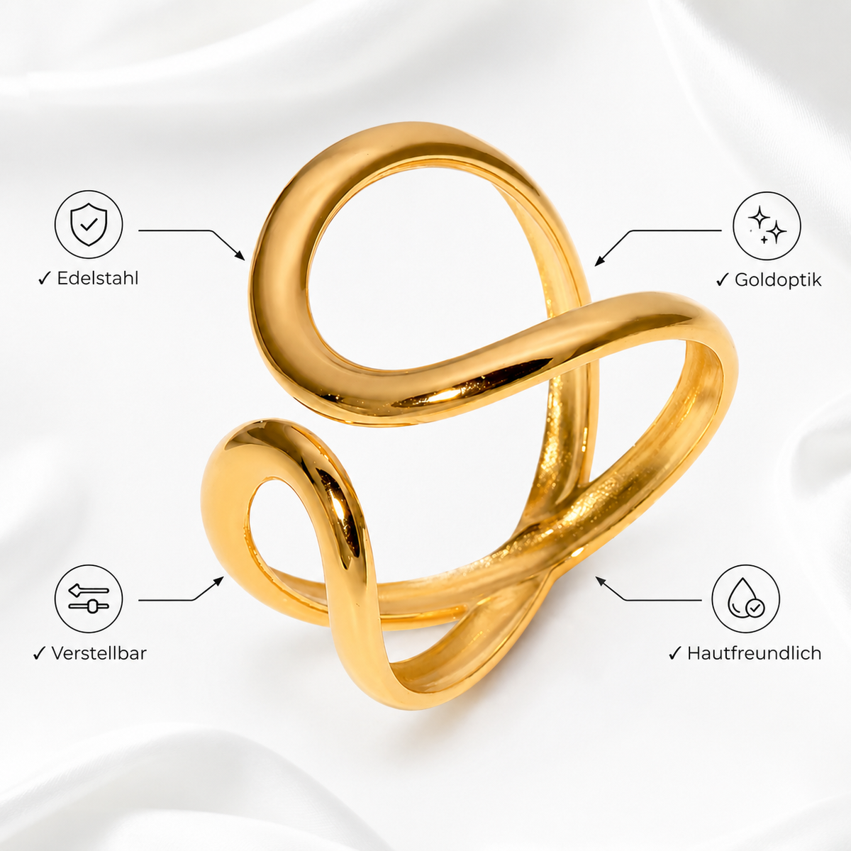 Golden Wave Ring