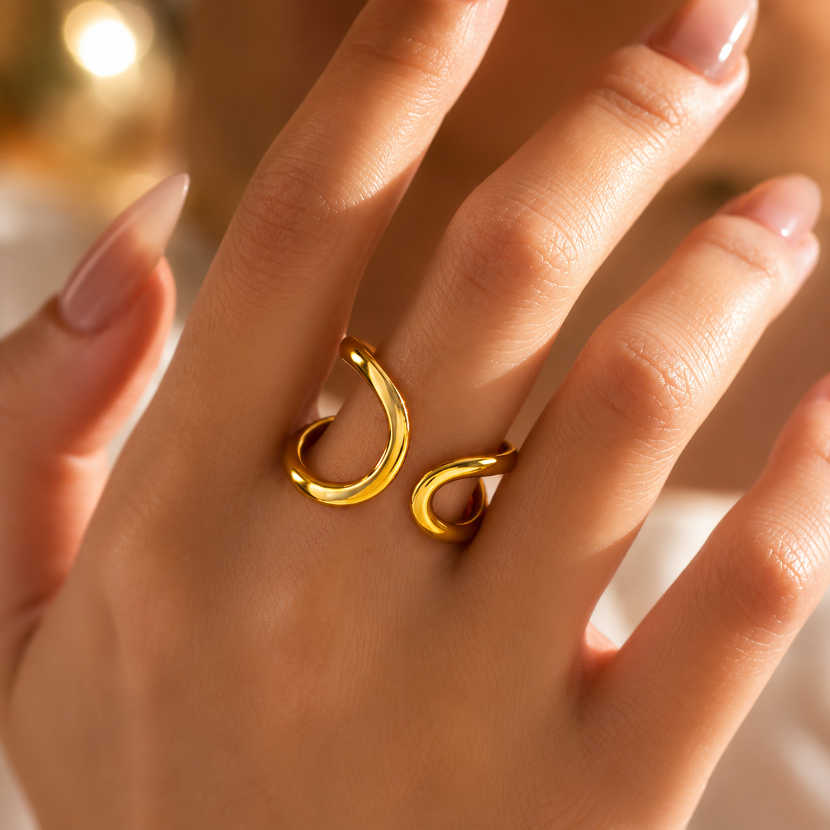 Golden Wave Ring