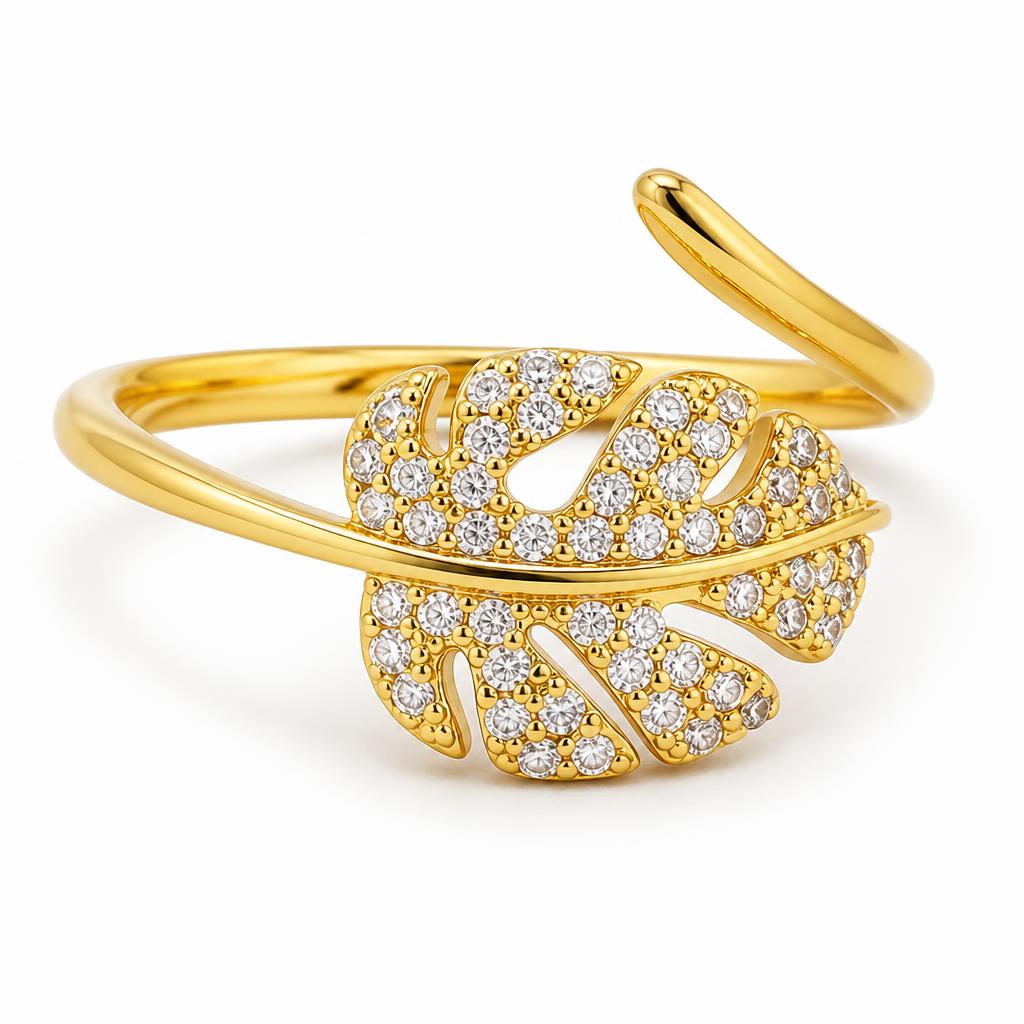 Blattkristall Ring