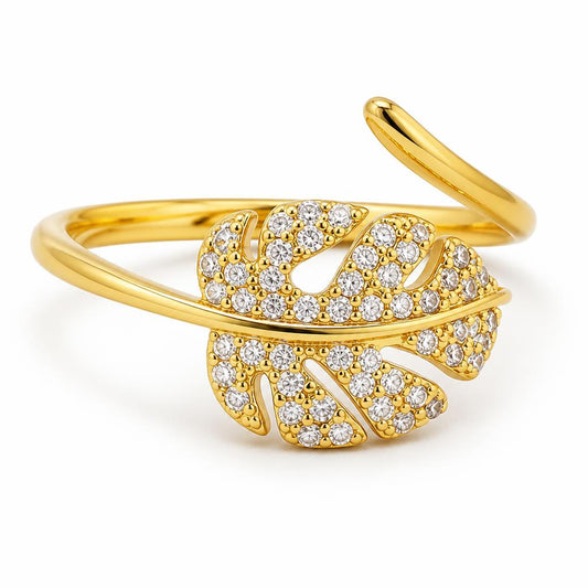 Blattkristall Ring